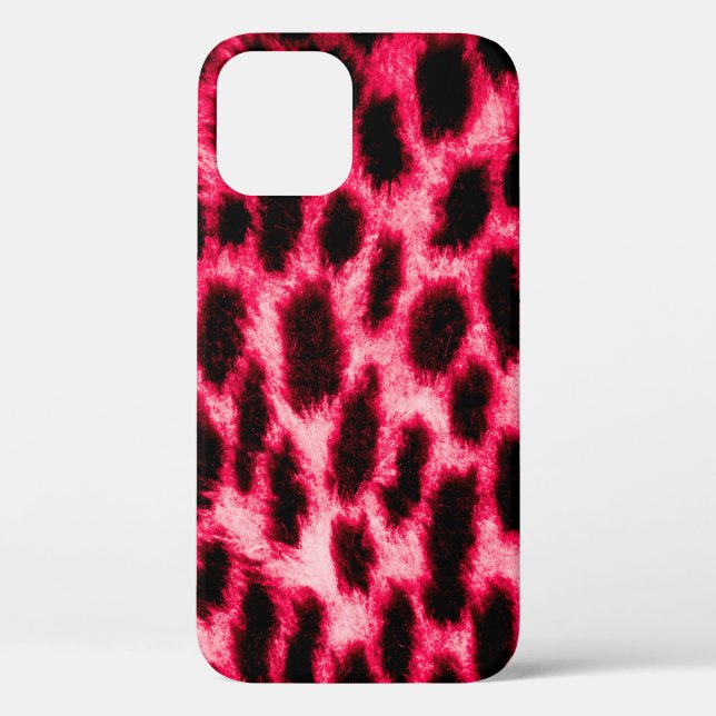 Leopard leather texture with black and red colours Case-Mate iPhone case (Back)