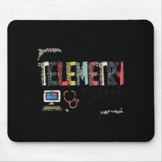 Leopard Lettering Telemetry Crew Cardiac Telemetry Mouse Mat