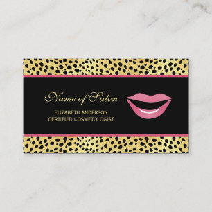 Leopard Lips Cosmetologist Salon Business Card