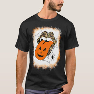 Leopard Lips Halloween Lips Vampire Mouth Pumpkin  T-Shirt