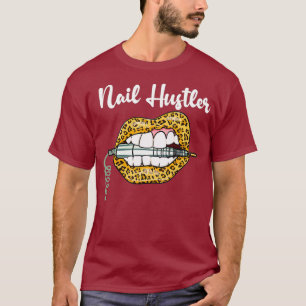 Leopard Lips With Nail Technician Drill Cool T-Shirt
