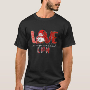 Leopard Love Being Called LPN Nurse Gnome Valentin T-Shirt