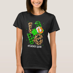 Leopard Love Gnome Lucky Shamrock St Patrick's Day T-Shirt