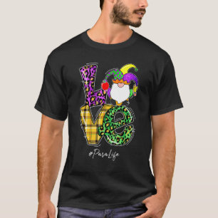 Leopard Love Gnome Para Life Mardi Gras Carnival P T-Shirt