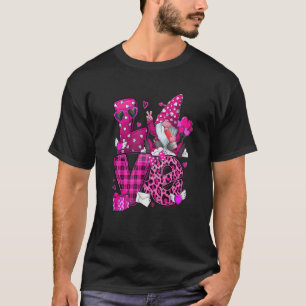Leopard Love Gnomes Gnomies Happy Valentine's Day T-Shirt