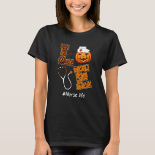 Leopard Love Nurse Life Halloween Nurse Doctor Pum T-Shirt