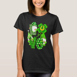 Leopard Love Three Gnomes Lucky Shamrock St Patric T-Shirt
