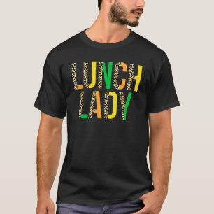 Leopard Lucky Lunch Lady St Patrick's Day Cafeteri T-Shirt