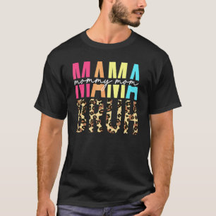 Leopard Mama Mummy Mother's Day  Boy Mum Life 2022 T-Shirt