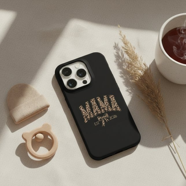 Leopard Mama Varsity Bold Feminine Minimal iPhone Case (Creator Uploaded)