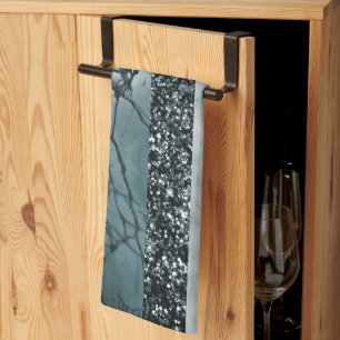 Leopard Marble Glitter Stripes Glam 2 Tea Towel