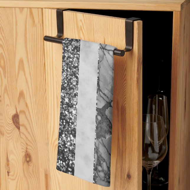 Leopard Marble Glitter Stripes Glam 4 Tea Towel (Thirds Fold)