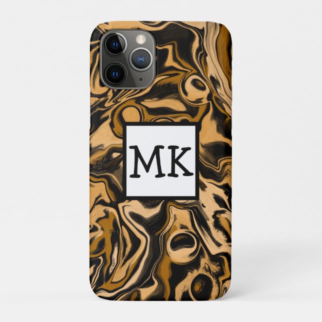 Leopard Marble Swirls Fluid Art Abstract Case-Mate iPhone Case (Back)