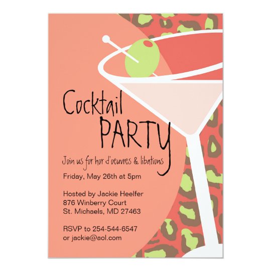 Leopard Martini Invitations
