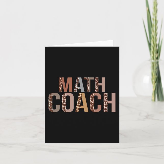 Leopard Math Coach Supplies Fun Back To School  Card (Front)