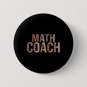 Leopard Math Coach Supplies Fun Ck To School 6 Cm Round Badge