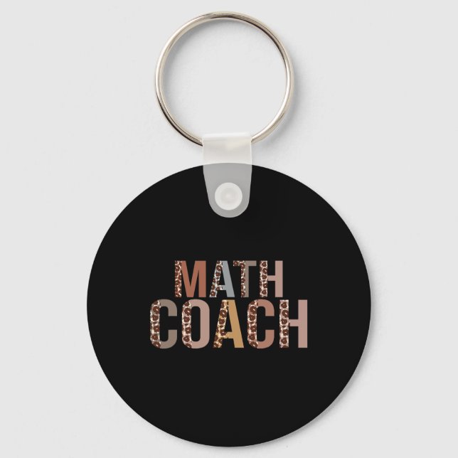 Leopard Math Coach Supplies Fun Ck To School  Key Ring (Front)