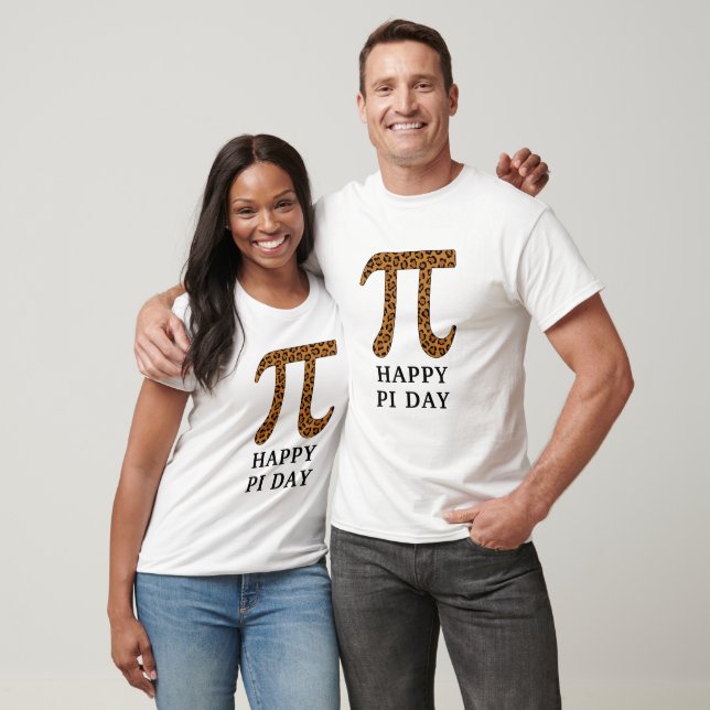 Leopard Math Symbol Happy Pi Day T-Shirt (Unisex)
