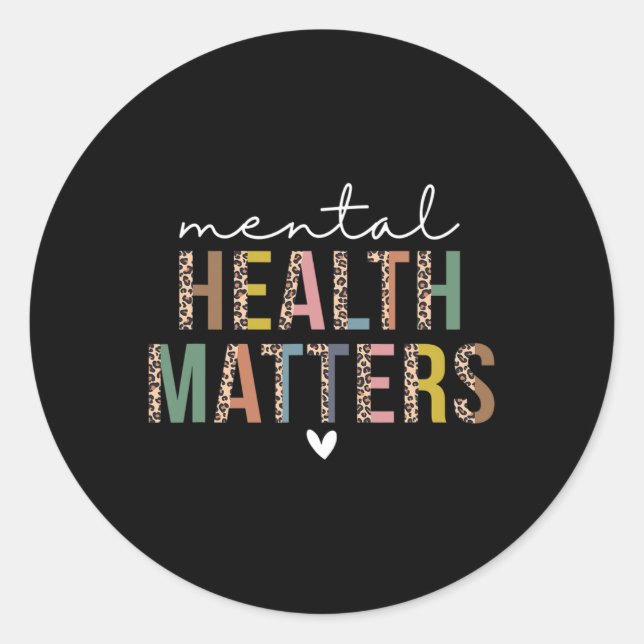 Leopard Mental Health Problems Human Brain Illness Classic Round Sticker (Front)