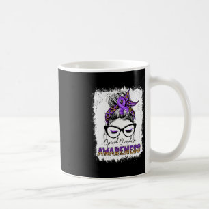 Leopard Messy Bun Opioid Overdose Awareness Purple Coffee Mug