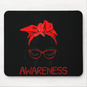 Leopard Messy Hair Bun Stroke Awareness Survivor W Mouse Mat