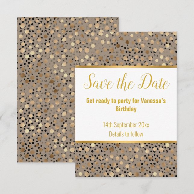 LEOPARD METALLIC SPOT RESPONSE RSVP CARD (Front/Back)