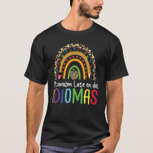 Leopard Mi Corazon late en dos idiomas Bilingual t T-Shirt