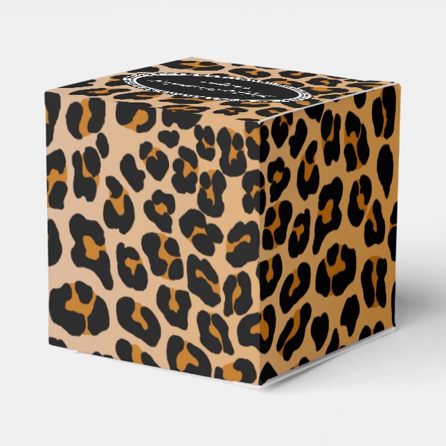 Leopard monogram favour box (Back Side)