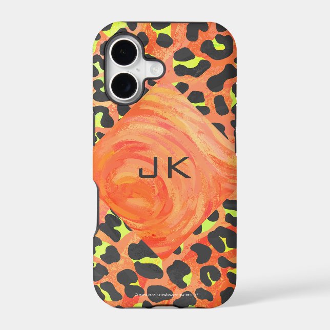 Leopard Monogram Orange and Yellow Print (Back)
