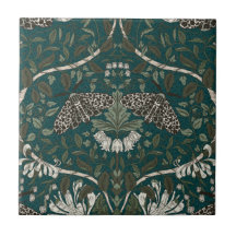 Leopard Moth and Honeysuckle Botanical Vintage