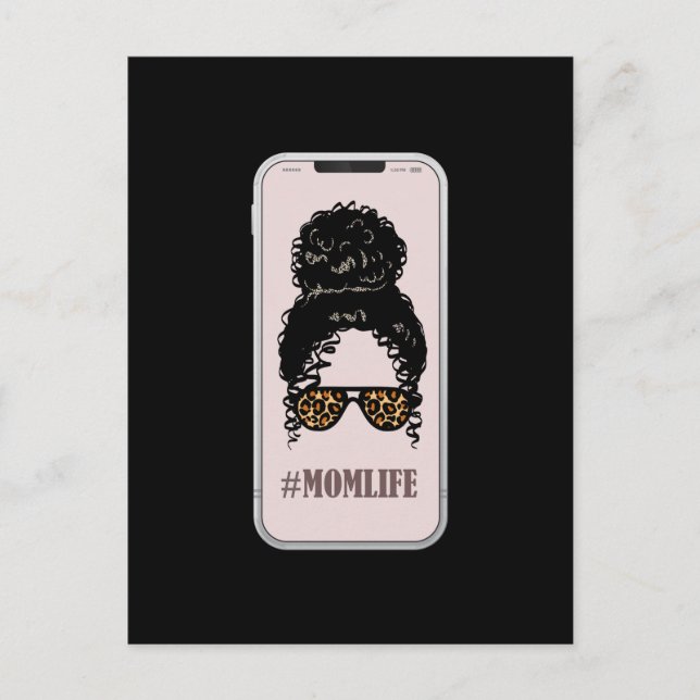 Leopard Mum, Fun Selfie Mum Life, Funny Leopard  P Postcard (Front)