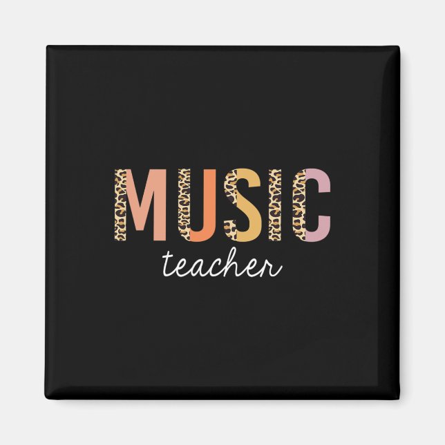 Leopard Music Teacher Cute Back to School Supplies Magnet (Front)