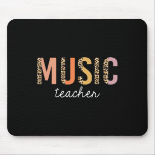 Leopard Music Teacher Cute Back to School Supplies Mouse Mat