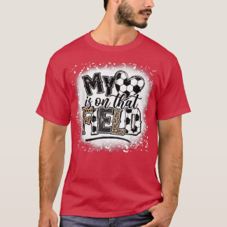 Leopard My Heart Is On That Field Soccer Love Game T-Shirt