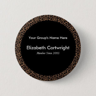 Leopard Name Tag 6 Cm Round Badge
