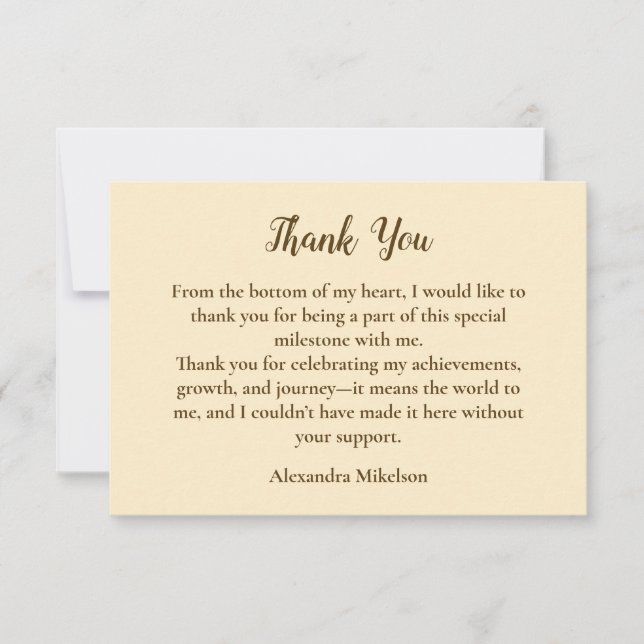 Leopard Neutral 50 & Fabulous Birthday Thank You Card (Front)