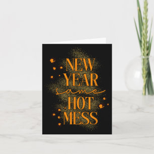 Leopard New Year Same Hot Mess New Year's Eve Reso Card