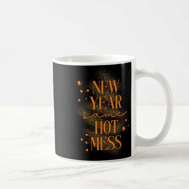 Leopard New Year Same Hot Mess New Year's Eve Reso Coffee Mug (Right)