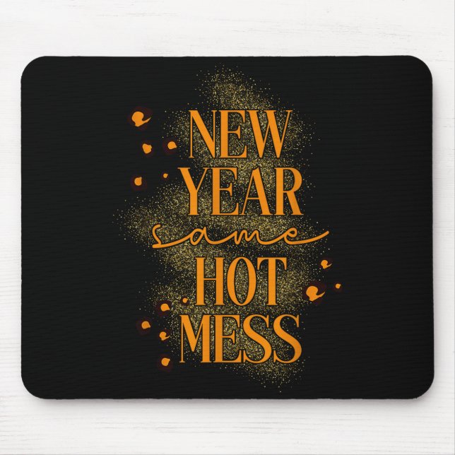 Leopard New Year Same Hot Mess New Year's Eve Reso Mouse Mat (Front)