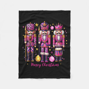 Leopard Nutcracker Nk Christmas 2024 Xmas Pajamas  Fleece Blanket