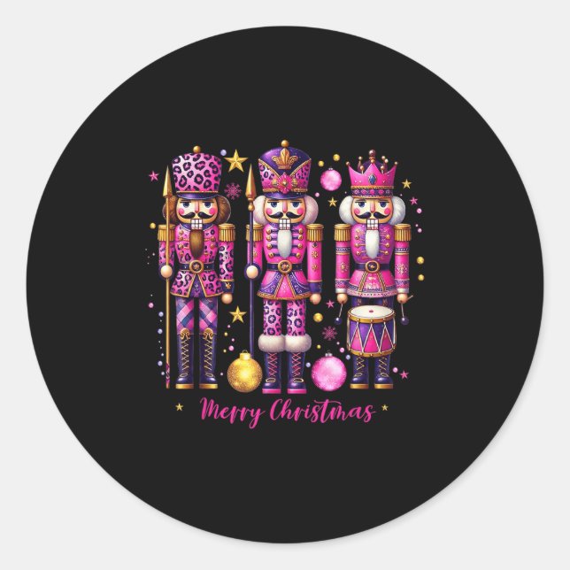 Leopard Nutcracker Nk Christmas 2024 Xmas Pyjamas  Classic Round Sticker (Front)