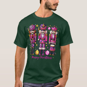 Leopard Nutcracker Pink Christmas 2024 Xmas Pajama T-Shirt