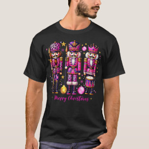 Leopard Nutcracker Pink Christmas 2024 Xmas Pajama T-Shirt
