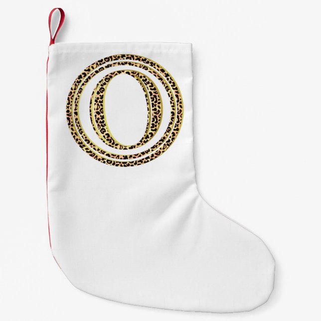 Leopard O Small Christmas Stocking (Front)
