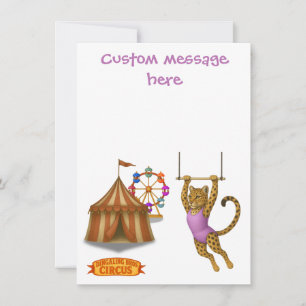 Leopard on a trapeze. Add your own message. Thank You Card