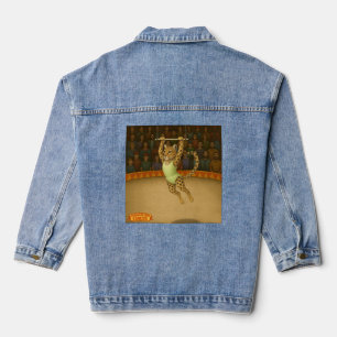 Leopard on a trapeze denim jacket