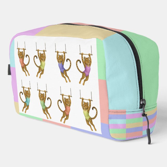 Leopard on a trapeze dopp kit (Right Corner)