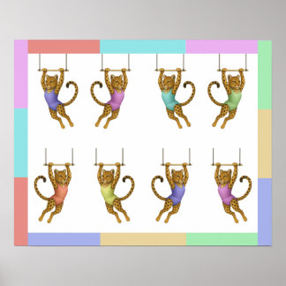 Leopard on a trapeze poster