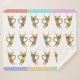 Leopard on a trapeze sherpa blanket