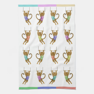 Leopard on a trapeze tea towel